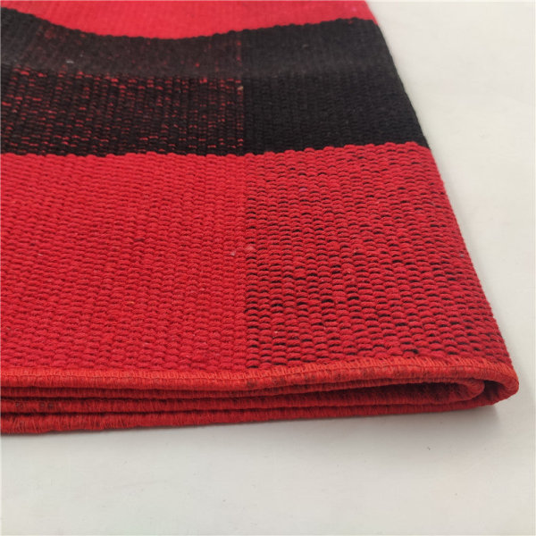 Bademåtte Skridsikret Absorberende Bruser Badetæppe Tæppe Plaid Bomuld Linned Red and black 45*70cm