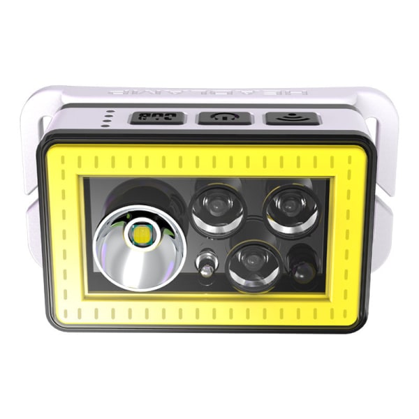 Hodelys Led Sterkt Lys Mini USB Lading Cob Rødt lys Multi-Function Induction Black