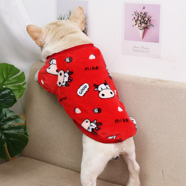 Kæledyrstøj Medium Stor Hund Fransk Bulldog Hvalp Hund Efterår Vinter Termisk Pyjamas Frakke Red is arrogant 2xl