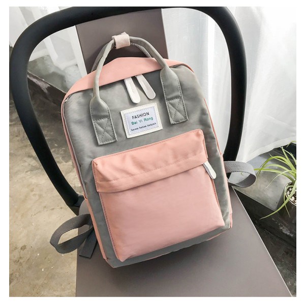 Kouluopiskelijareppu College Bookbag Matkalaukku Donitsi tuore suuri kapasiteetti Pink and gray