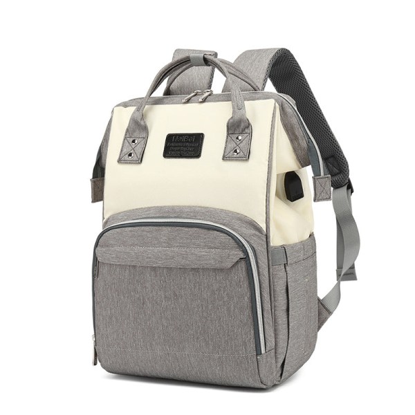 Bleievesker Mommy Bag Mote Motehandler Multifunksjonell ryggsekk med stor kapasitet Oxford Cloth light gray