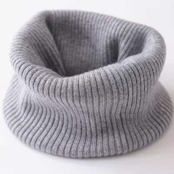 Kvinner jenter falsk krage livmorhalsstøtte Høst og vinter Varm alt matchende dekorativt strikket turtleneck skjerf mote Light gray