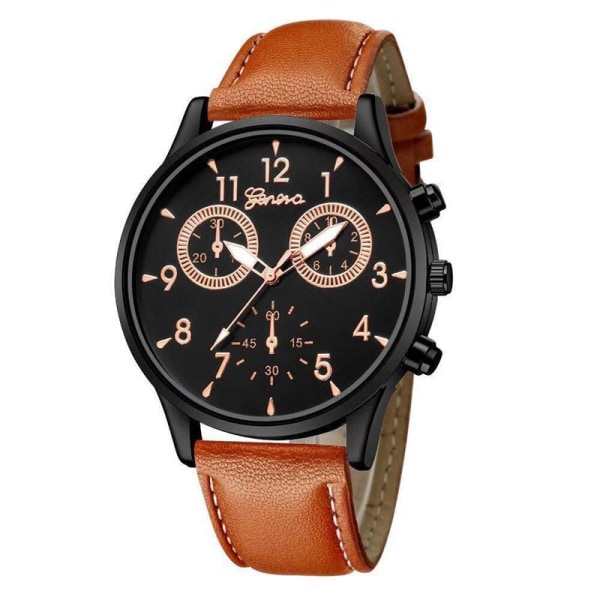 Herreure Quartz Watch Simpel Casual bælteur gave Rose gold shell Blue