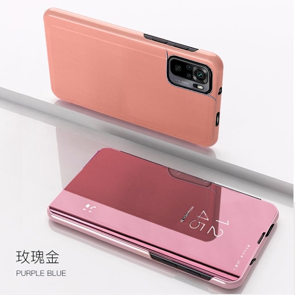 Skal för iPhone 13 roséguld elektropläterad spegel flip
