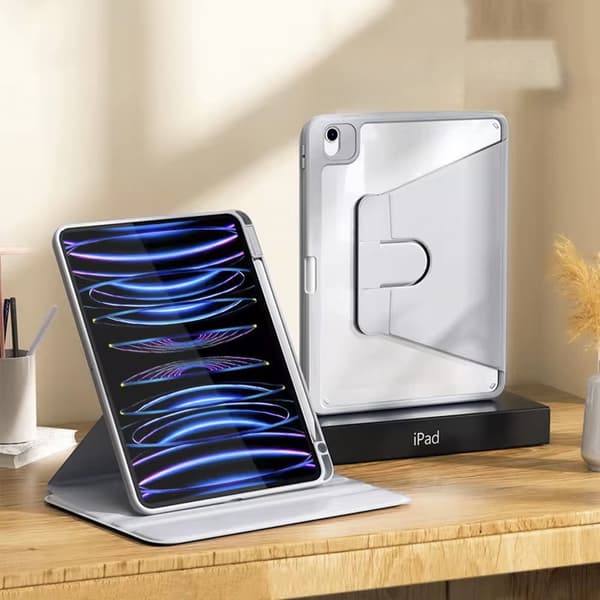 Etui til iPad Air 3/ Pro 10.5\" grå og hvid 3\" foldestander