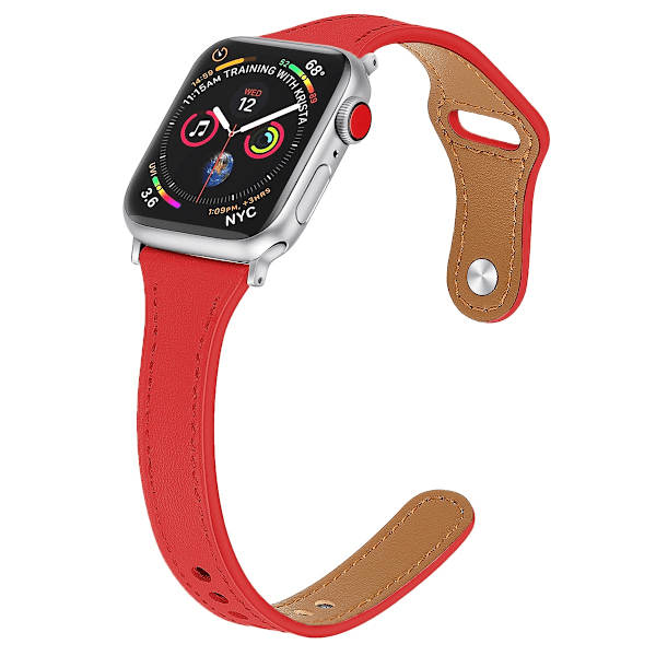Kellon ranneke Apple Watch iWatch 42/44/45/49/46mm iso kellotaulu naulakiinnitteinen kutistuva tyyppi A - punainen