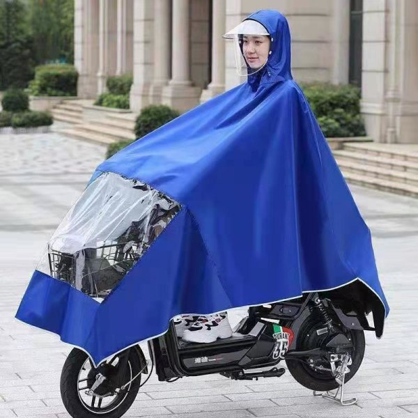 Regnrock Regndräkt Sommar Elmotorcykel Extra Large Riding Long Anti-Rainstorm 10XL normal blue Color