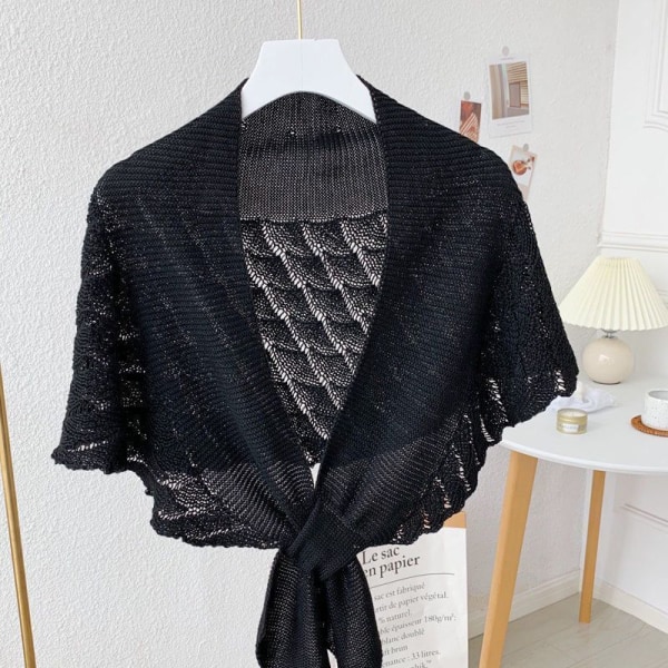 Girl Women's fake collar Shawl Western Dress 21 Internet Popular Summer Air-Conditioned Room Shoulder Pad Black
