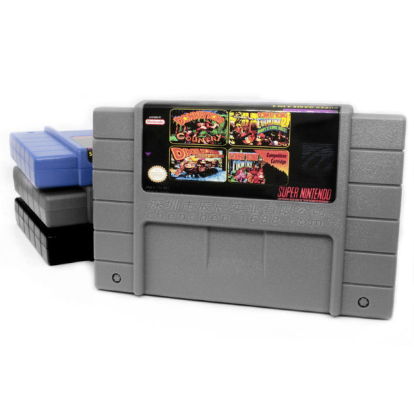 SNES US Version Donkey Kong Game SFC King Kong 2 Super 4-in-1 Game Card Blue