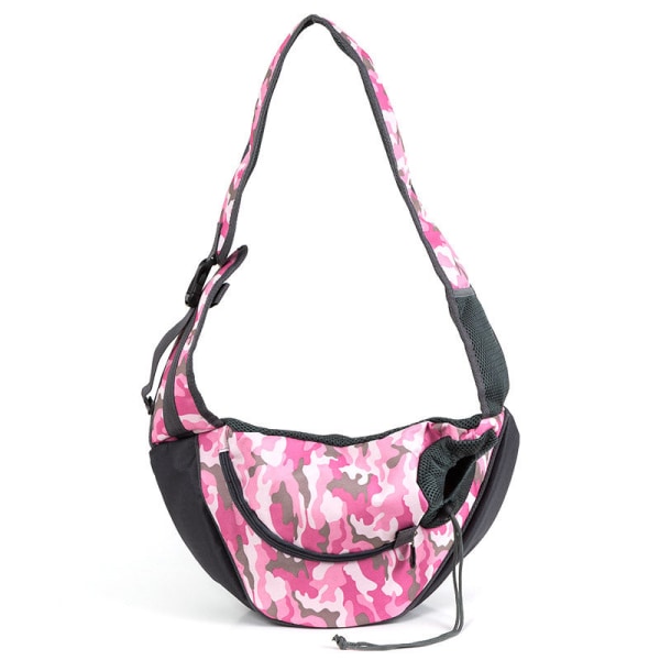 Ryggsekk Bærbar Veske Crossbody Skulderveske Pustende Mesh Pet Supplies Large Size (within 12kg) Pink camouflage