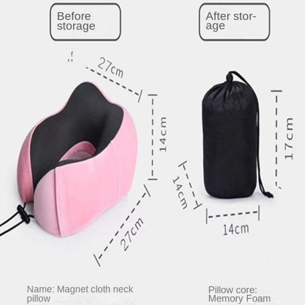 Soft Comfortable Travel Pillow Inflatable U-Shaped Memory Foam Flocking Portable Neck Protection Small mouth Gray