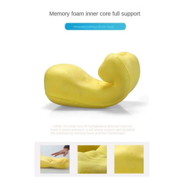 Mjuk bekväm resekudde Bärbar campingkudde med memory foam Happy Pig 42x20x9.5-13cm