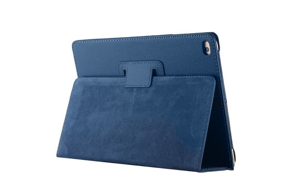 Fodral för iPad 2015/2017 Pro 12.9\" Mörkblå Litchi Textur Vikbart Läder Dark Blue