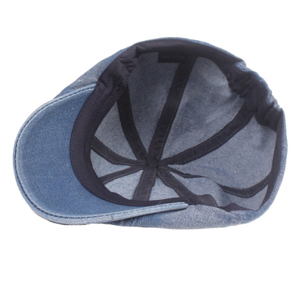 Baskerhatt Denim åttkantig cap Basker för män och kvinnor Konstnärlig ungdom Peaked Cap Herr Retro Advance Hattar Smalt M（56-58cm）