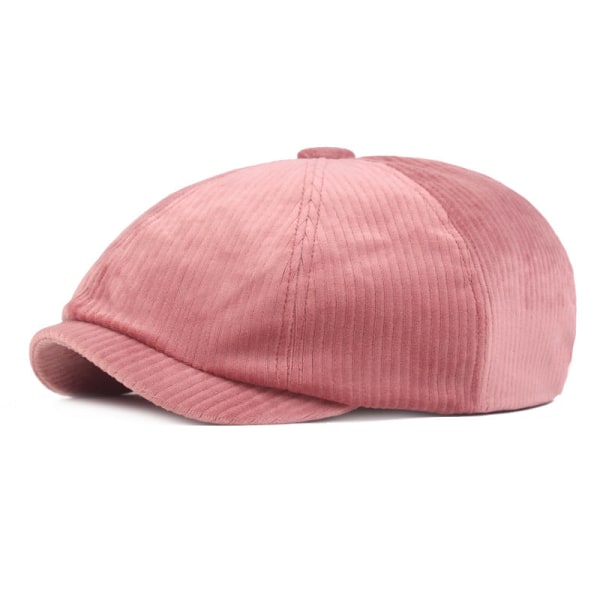 Beret Hat Beret Åttekantet lue for kvinner Kunstnerisk ungdomslue Koreansk Casual Advance Hats Herrelue Pink M（56-58cm）