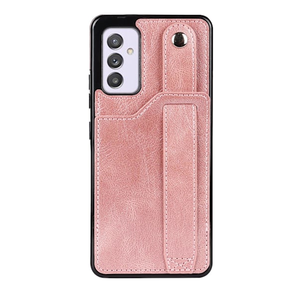 Fodral för iPhone 14 Max roséguld armband PU läder mode korthållare multifunktionell