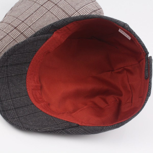 Baskerhatt Rutig basker Herrhatt med cap Konstnärlig Ungdom Hot Rea Basker Damer Casual Solhatt Black Adjustable