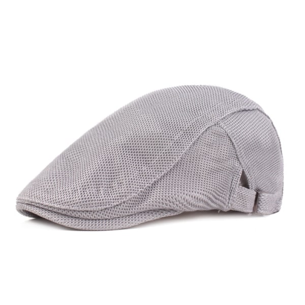 Baret Hat Beret Dame Sommer Mesh Hat Åndbar Advance Hatte Solhat Mænds Peaked Cap Kunstnerisk Ungdomshat Light gray Adjustable