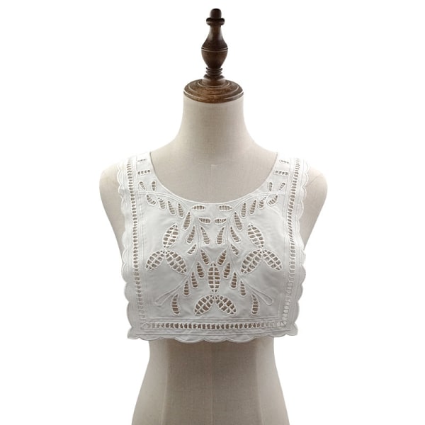 Damkrage Avtagbar halvbroderad gör-det-själv-spetstillbehör Utskuret hål ihåligt Corsage Polyester Light White White
