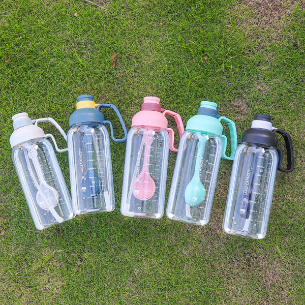 Børn Vanddrikkeflaske Sød til børn 1800 ml Stor kapacitet Fitness Sport Udendørs bærbart sugerør Pink juicer 1800ML