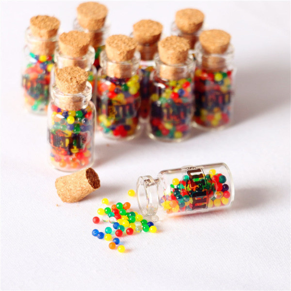 Miniatyrmöbler Leksaksdockor Hus Gör-det-själv dekoration Tillbehör Mini godisglasburk Transparent color