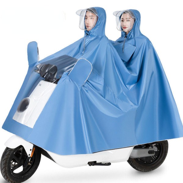 Sadetakki Sadepuku Sähköauto Moottoripyöräily Kesä Pitkä Anti-Rainstorm 5XL double Gray Universal
