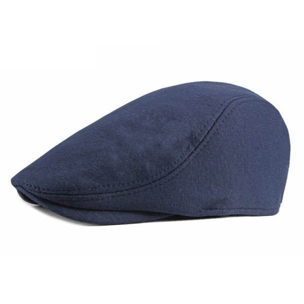 Beret Hat 2022 Vår Sommer Ensfarget Solbeskyttelse Uformell motehette Navy blue Adjustable