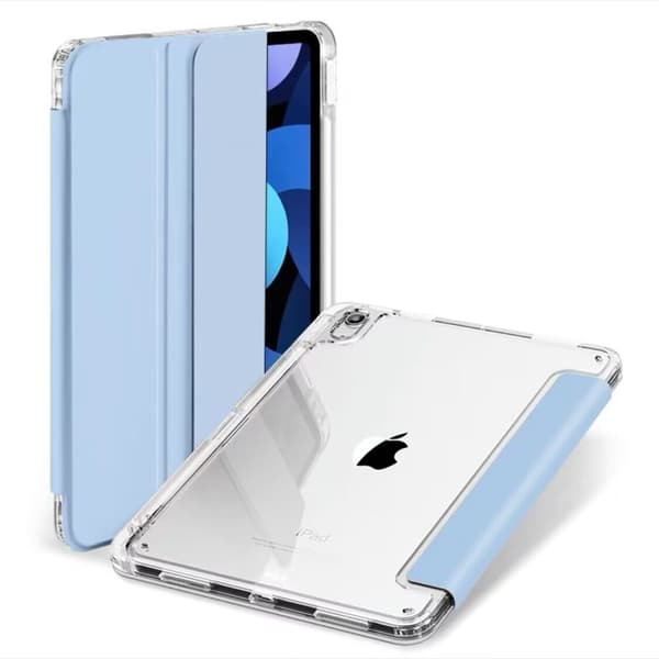 Stilig etui for iPad 7/8/9 10.2\" hvit isblå tri fold stropp