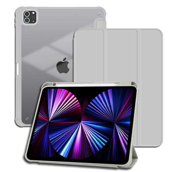 Etui for iPad 7/8/9 10.2\" Tåke Grå Tri fold Hardt Deformerbart Lær