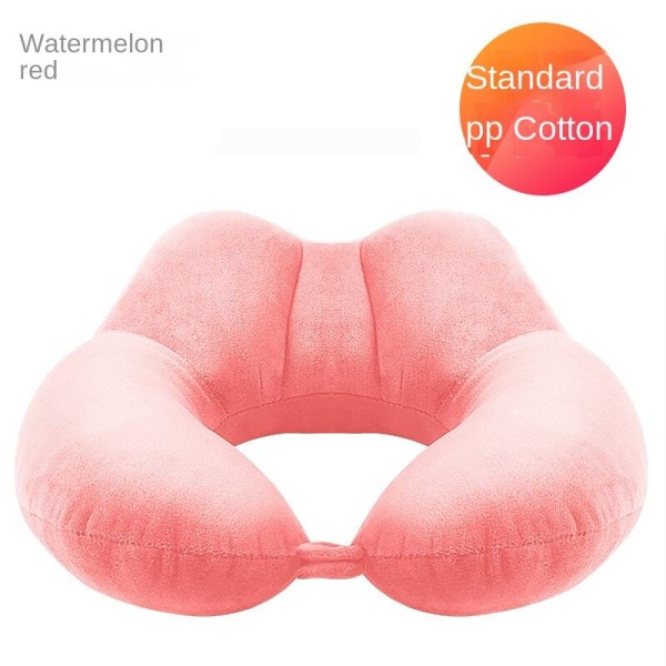 Pehmeä mukava matkatyyny Pp-puuvilla U-muotoinen memory foam kaulan niskan suojaus Watermelon red pp Cotton