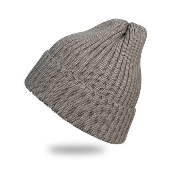 Varme vinterstrikkede luehatter Høst og vinter Jellyfarge Ulløreklaffer for menn og kvinner Varme unisex Khaki M
