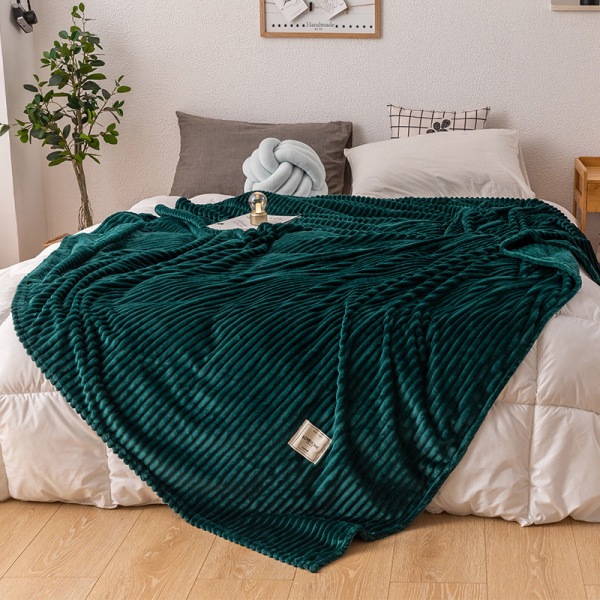 Magic Fleece Varmt Teppe Flanell Tykt Teppe Coral Fleece Teppe Melkefiber Silent Green 120*200cm