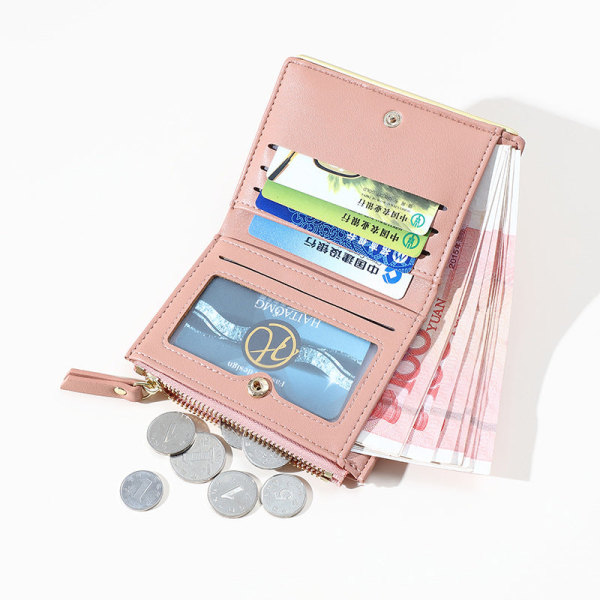 Naisten lompakko kolikkokukkaro Lyhyt Yksinkertainen Multi Card Slots Vetoketjukassi Korean tyylinen Multi-Card-Slot Blue