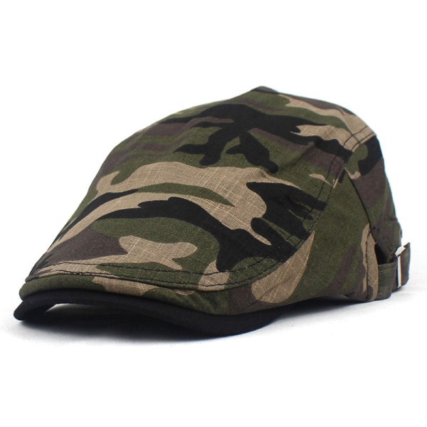 Baret Hat 2022 forår og sommer camouflage bomuld og hør åndbar solbeskyttende solskærm Khaki Adjustable