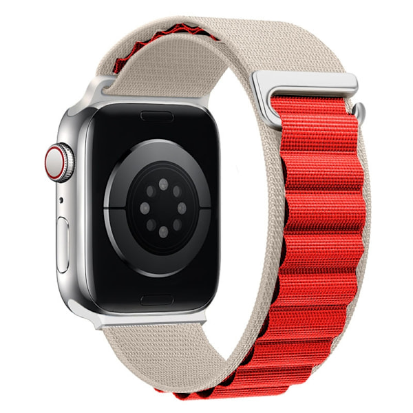 Kellon ranneke Apple Watch iWatch 38/40/41mm ruostumattomasta teräksestä valmistettu liitin tähtivalo punaisella