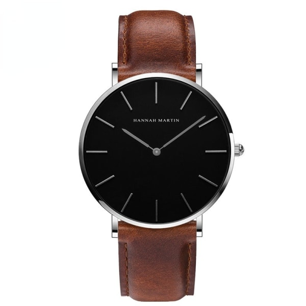 Menn Klokker Movement Leather-Belt Watch Vanntett Fritidsgave black woven belt B