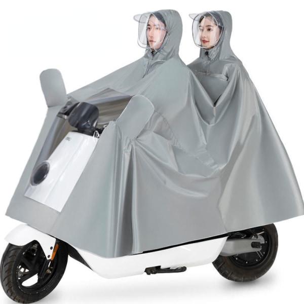 Raincoat Rain suit Electric Car Motorcycle Riding Summer Long Anti-Rainstorm 5XL double Gray Universal