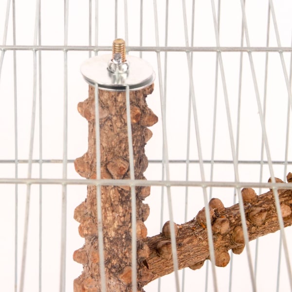 Safe Non-Toxic Bird Toys Parrot Rotating Log with Leather Stair Stand Bar Birdcage Accessories Height 25cm