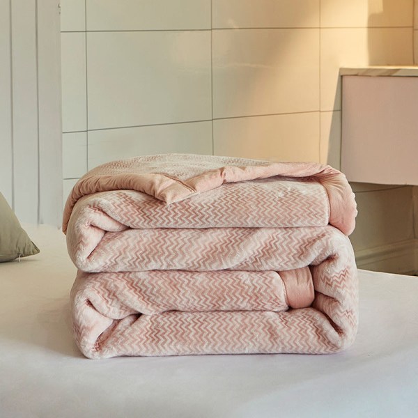 Tavallinen asuntolapilvipeitto Kotitalouksien kaksikerroksinen paksuuntunut peitto Pussilakanat Pink 200*230cm