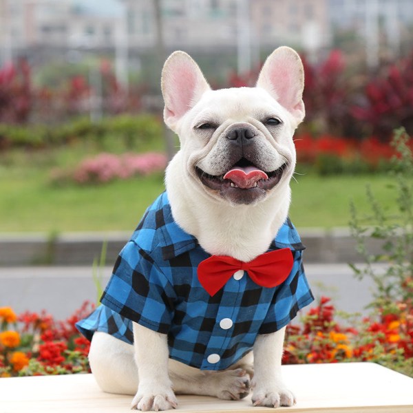 Kæledyrstøj Plaidskjortedragt Brudekjole Tilbehør til kæledyr Red and black plaid m