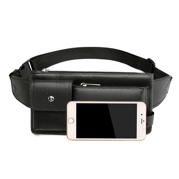 Fanny Pack Løpebelte Midjeveske Organizer Business Casual Vanntett Small black