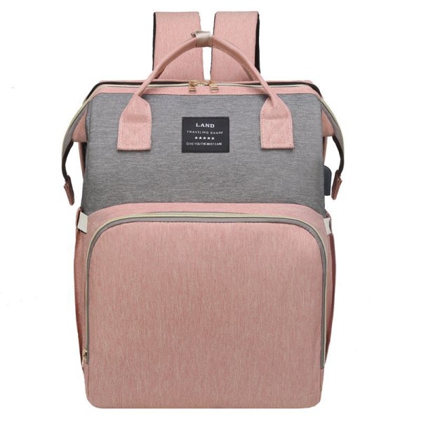 Pusletasker Mommy-taske med stor kapacitet til mødre- og spædbarnstaske Håndbærende rygsæk Pink and gray Average Size