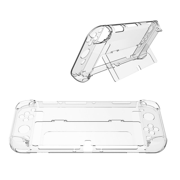 Nintendo Switch OLED Crystal Case Thin Split PC Protective Shell NS OLED Suojakuori Cover transparent with bracket