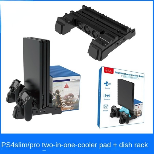 For Ps4slim/Pro Host Multi-Function Fan Base P4 Touch Handle Double-Seat Lader Disc Rack
