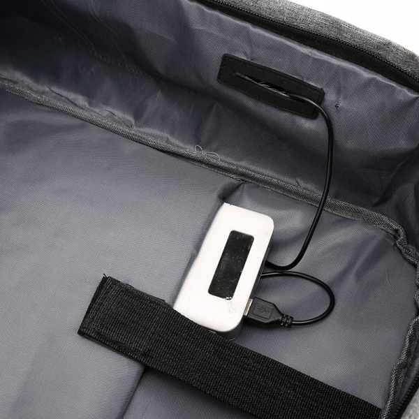 Kouluopiskelijareppu College Bookbag Matkalaukku Casual USB tietokone Canvas Koululaukku, kolmiosainen set Light gray