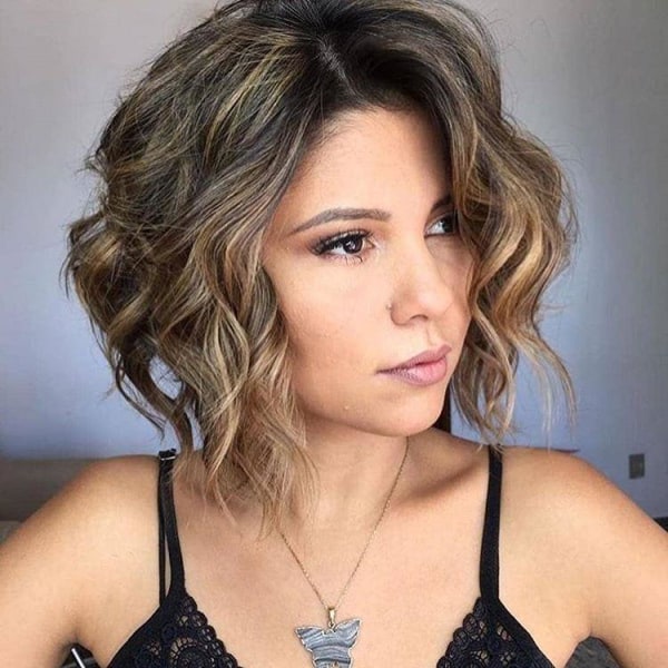 Kvinnor Peruk Mode Kort hår Lockigt hår Gradient Färg Bob Haircut W105 Straight