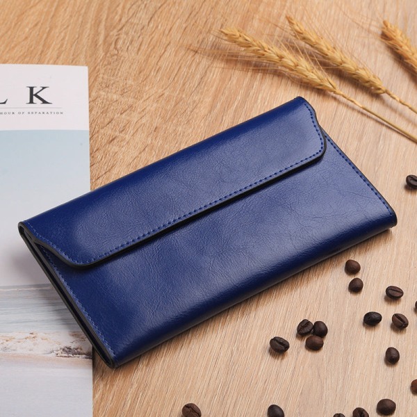 Naisten lompakko kolikkokukkaro Pitkä aito nahka Korean Style Envelope Gold Dark Blue
