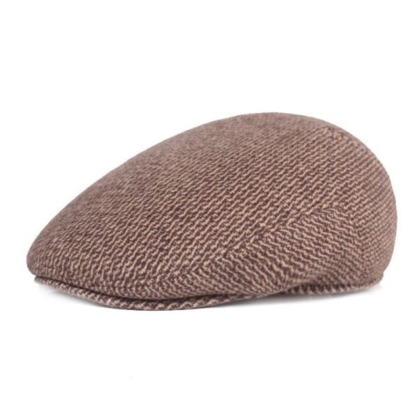 Beretlue Middelaldrende og eldre Beret Tykkede øreklaffer Peaked Cap Retro Advance Hats Herrelue Khaki L