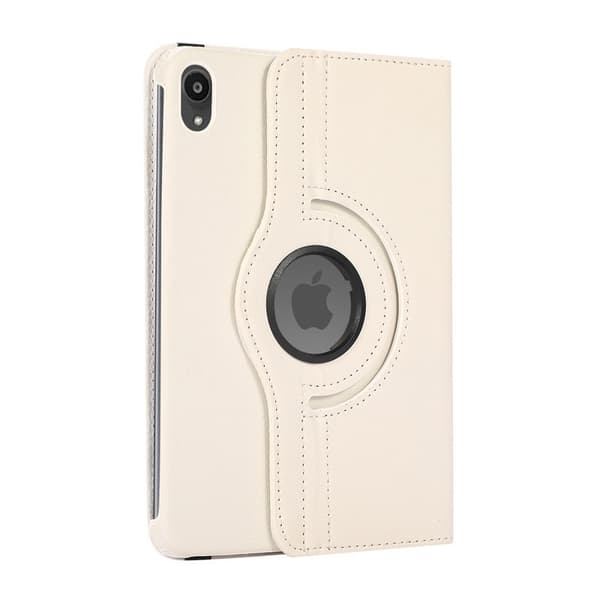 Stilig etui for iPad mini 4/5 hvit lychee tekstur roterende lær