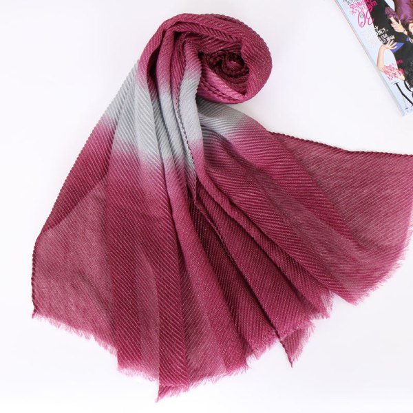 Dametørklæde sjal 2022 efterår og vinter farvematchende varm solbeskyttelse Casual 8# purplish red and gray 170cm
